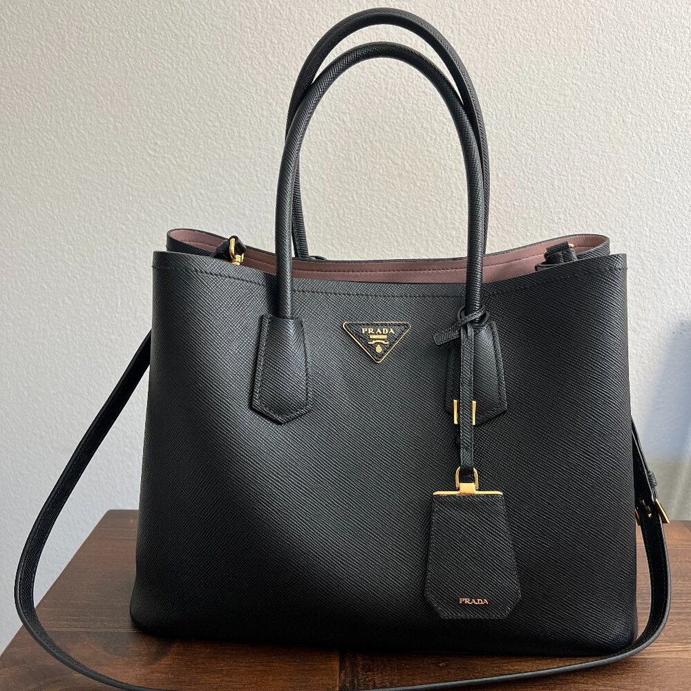 Prada Saffiano Cuir Large Double Bag